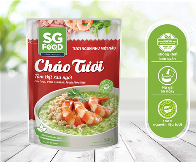 Cháo tươi Deli Tôm thịt Rau ngót 240g