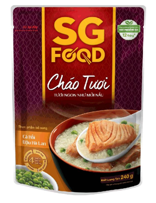 Cháo tươi cá hồi đậu hà lan 240g
