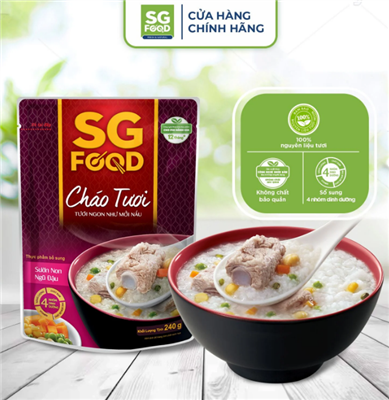 Cháo tươi sườn non ngũ đậu 240g