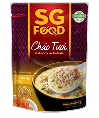 Cháo tươi thịt thăn bằm bí đỏ 240g