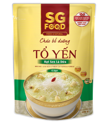 Cháo bổ dưỡng tổ yến hạt sen lá dứa 240g