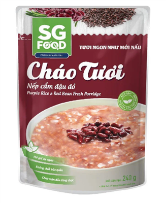 Cháo tươi nếp cẩm đậu đỏ 240g